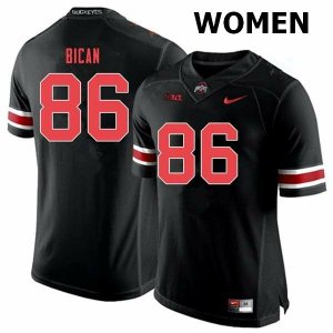 Women's Ohio State Buckeyes #86 Gage Bican Black Out Nike NCAA College Football Jersey Spring ONU6544CL